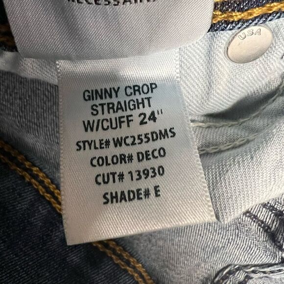 Hudson Womens Ginny Crop Straight w/ Cuff 24" Low Rise in Deco Blue 26 - Picture 4 of 8